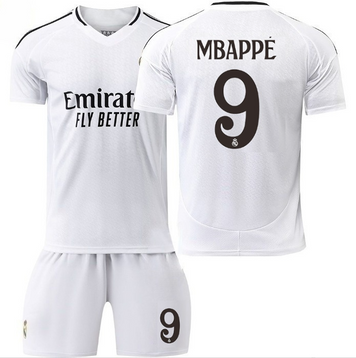 Футбольна форма дитяча Mbapp&eacute; (Мбаппе) 9 Real Madrid (Реал Мадрид), сезон 24/25, 20 розмір, ріст 115-125 см, біла RMB-MB-28 фото
