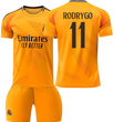 Футбольна форма дитяча Rodrygo (Родріго) 11 Real Madrid (Реал Мадрид), сезон 24/25, 20 розмір, ріст 115-125 см, помаранчева