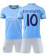 Форма футбольная детская Kun Aguero (Кун Агуэро) 10 Manchester City (Манчестер Сити), сезон 24/25, 20 размер, рост 115-120 см, сине-голубая MC-KA-24 фото 1