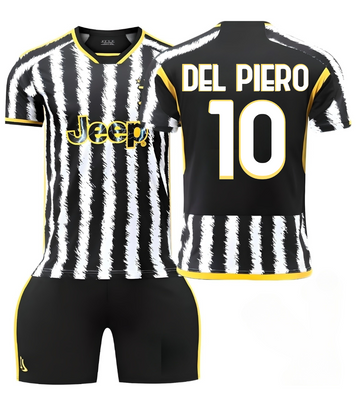 Форма футбольна дитяча Del Piero (Дель П'єро) 10 Juventus (Ювентус), сезон 24/25, 20 розмір, ріст 115-120 см, чорно-біла з жовтим JV-DP-28 фото