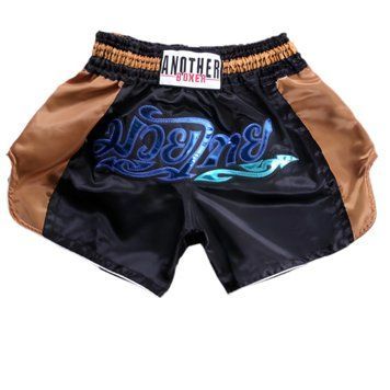 Шорты для тайского бокса и кикбоксинга Another Boxing размер XL, рост 170-180 см черный с коричневым TSH-01-XS фото