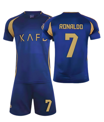Форма футбольна дитяча Ronaldo (Роналдо) 7 Al-Nasr "Аль-Наср", сезон 24/25, розмір 24 розмір, ріст 130-140 см, синя з золотим FAl-R-24 фото