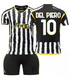 Форма футбольная детская Del Piero (Дель Пьеро) 10 Juventus (Ювентус), сезон 24/25, 22 размер, рост 125-130 см, черно-белая с желтым JV-DP-28 фото 1