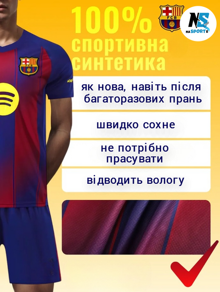 Футбольная форма детская Lamine Yamal (Ламин Ямал) Barcelona (Барселона) 20 размер, рост 115-120 см, красно-синий BR-LY-22 фото