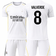 Футбольна форма дитяча Valverde (Вальверде) 8 Real Madrid (Реал Мадрид) 20 розмір, ріст 115-125 см, біла
