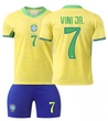Форма футбольна дитяча Vini Jr. (Вінісіус Жуніор) 7 Brazilian (Збірна Бразилії), сезон 24/25, 20 розмір, ріст 115-120 см, жовто-синя із зеленим BR-VJ-22 фото