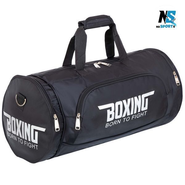 Сумка спортивна Бочонок BOXING BORN TO FIGHT GA-9785 (поліестер, розмір 55х28х28см, чорний) GA-9785_Черн фото