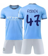 Форма футбольна дитяча Foden (Фоден) 47 Manchester City (Манчестер Сіті), сезон 24/25, 20 розмір, ріст 115-120 см, синє-блакитна