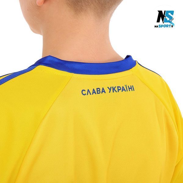 Форма футбольная детская с индивидуальным нанесением Ukraine (Сборная Украины), сезон 2025, 26 размер, рост 140-145 см, желтая CO-4659__22,_рост_125-1 фото