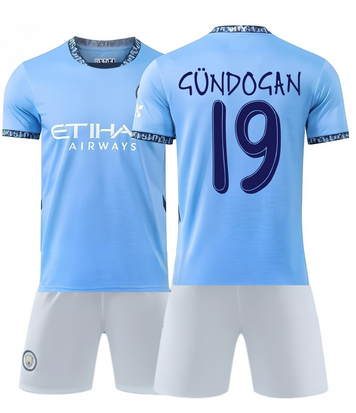 Форма футбольная детская G&uuml;ndogan (Гюндоган) 19 Manchester City (Манчестер Сити), сезон 24/25, 20 размер, рост 115-120 см, сине-голубая MC-GD-30 фото