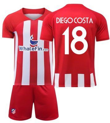 Форма футбольная детская Diego Costa (Диего Коста) 18 Atletico Madrid (Атлетико Мадрид), сезон 24/25, 20 размер, рост 115-120 см, красная с белым AM-DC-24 фото