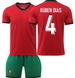 Футбольна форма дитяча R&uacute;ben Dias (Рубен Діаш) 4 Portugal (Збірна Португалії), сезон 24/25, 20 розмір, ріст 115-125 см, червона з зеленим ZР-RD-28 фото 1