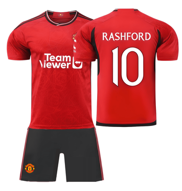 Форма футбольна дитяча Rashford (Рашфорд) 10 Manchester United (Манчестер Юнайтед), сезон 24/25, 20 розмір, ріст 115-120 см, червоно-чорна MU-RF-28 фото