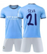 Форма футбольная детская Silva (Сильва) 21 Manchester City (Манчестер Сити), сезон 24/25, 26 размер, рост 140-145 см, сине-голубая MC-SV-28 фото 1