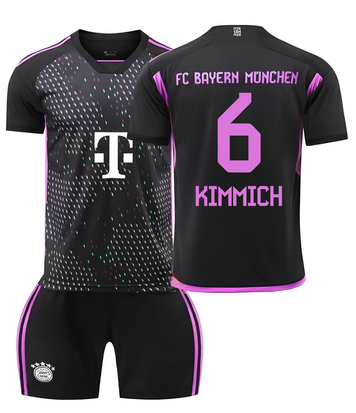 Форма футбольна дитяча Kimmich (Кімміх) 6 Bavaria Munich (Баварія Мюнхен), сезон 24/25, 20 розмір, ріст 115-120 см, чорна з фіолетовим BM-KM-30 фото